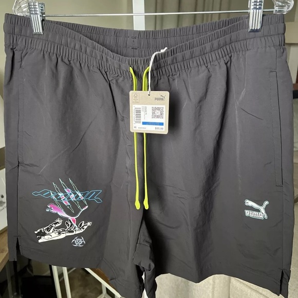 Puma Classics Woven Graphic Shorts Black Size XL NWT $55 - Picture 2 of 11
